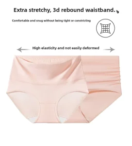 Plus Size Combed Cotton Women High Elastic Underwear Women’s High Waist Plus sized Panties