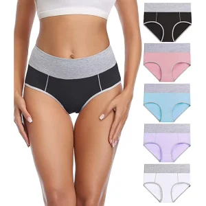 Plus Size Cotton High Waist Briefs Women Anti-Bacterial Panties Full Cover Breathable Custom Underwear Lingerie