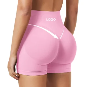 Plus Size Custom Gym Wear Seamless Yoga Shorts Women’s High Waist Scrunch Compression Running Shorts Breathable Fitness Clothing