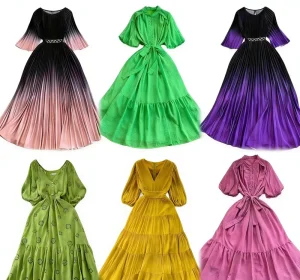 Plus Size Dress Women’s Casual and Elegant Lace Up Long Skirt Women’s Printed Summer Clothing