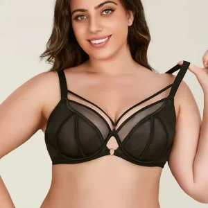 Plus Size Lace Bra Push Up Underwire Everyday Seamless Breathable Women’s Large Breasts Solid Color Lingerie Underwear for Plus