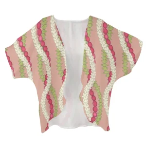 Plus Size Summer Sexy Translucent Women’s Cardigan Chiffon Shirt Mokihana Lei Craft Print on Demand