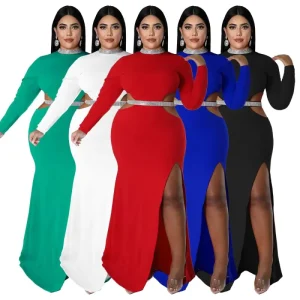 Plus Size Women Clothing New Arrival Fashion Women’s Sexy Waist Slit Long Dress
