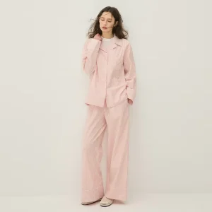 Plus Size Women’s 100% Cotton Elastic Waist Autumn Spring Pajamas Set Extra Long Loose Fit Comfortable Sleep Loungewear