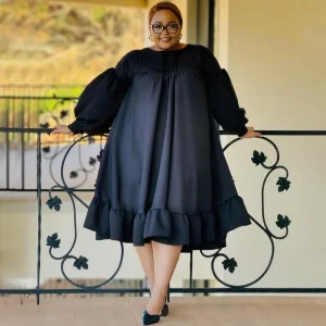 Plus Size Women’s Clothing Autumn Dress Long Sleeve Personalized Dress Casual Dress