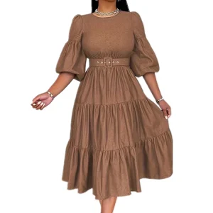 Plus Size Womens Clothing Round Neck Denim Women’s Clothing Plus Size Dresses