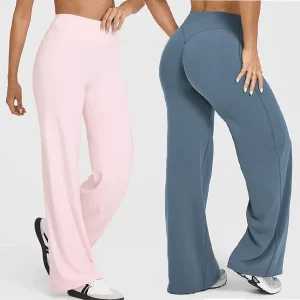Plus Size Women’s High Waisted Leggings Breathable Quick Dry Spandex Nylon Workout Yoga Pants Extended Flare Loose Fitting