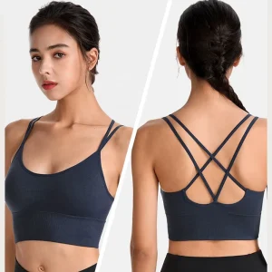 Plus Size Women’s Lightweight High Support Sport Bras Breathable Eco Friendly Seamless Double Layer Straps Front