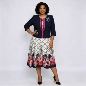 Plus Size Women’s Sets Women Fall Sets 2 Pieces Clothing Sets Womans Apparel Elegant Church Dress Suit
