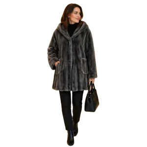 Plus Sizes Eco-Friendly Thick Hooded Chinchilla Coat Women’s Customized Color