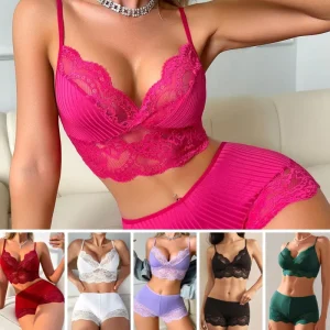 Plus size 2 piece Lace Set Lingerie Bra and Underwear Set Women’s Lingerie Set