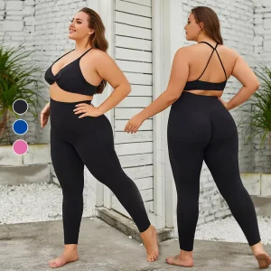 Plus size Women’s High waisted Nude Activewear Outdoor Running Fitness Wear Fitness Quick drying Yoga Wear