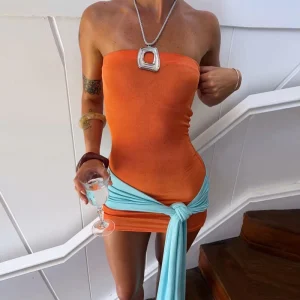 Popular Trendy Boutique Fashion Summer Slim Fit Strapless Women’s Dresses