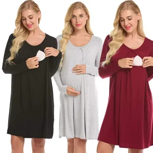 Pregnancy Maternity Clothes Nursing Pajamas Maternity Gown Maternity Dresses