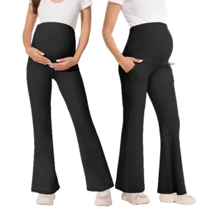 Pregnant Yoga Flared Pants Wear Casual Lean Shark Pants Spring and New Maternity Pants Pregnant Women Wear