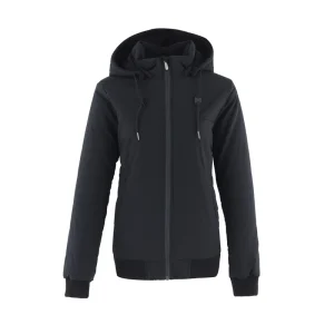 Premium All Season Women’s Woven Merino Wool Hooded Zip Jacket with Drawstring for Outdoor Casual Wear