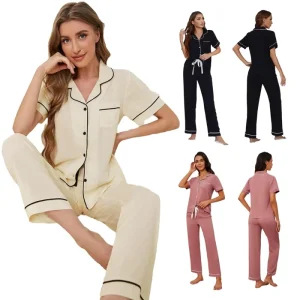 Premium Women’s Coral Fleece Cardigan Pajama Set Ice Snow Style Long Sleeve Sleepwear Fashionable Spring Autumn Loungewear