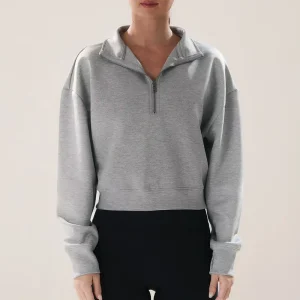 Premium Women’s Loose Fit Soft Stylish Half Zip Sweatshirt Active Tops