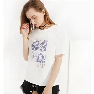 Print Design T Shirts Female Stylish Plain T-shirt for Women