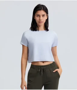 Print Short Sleeve Raglan Crop Top Graphic T Shirts for Womens Crop Tops for Women Custom Logo