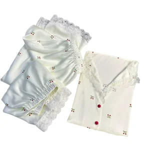 Printed Women’s 2 Piece Soft Pajamas Set Comfortable Sleepwear Long sleeved Pijamas