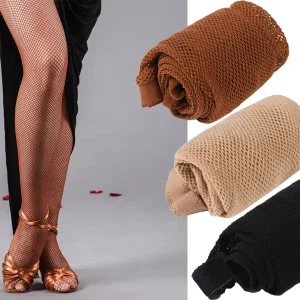 Professional Latin Dance Fishnet Tights Hard Mesh Leggings Anti-slip for Women