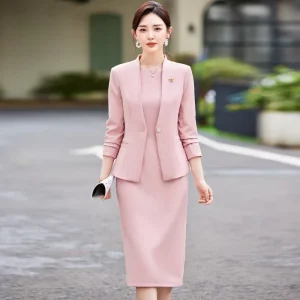 Professional Women’s Clothing Business Suit Jacket Dress Two piece Commuting Casual Jacket Tailcoat Set Skirt