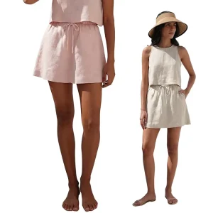 Pure Linen Short Skirt Three-dimensional Cutting Minimalist Sport Baseball Tennis Women’s Summer Solid Color Young