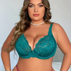 Push Up Minimizer Bras for Big Busts Women’s Breathable Knitted Underwire Lace Bra Adjustable Sexy Side Support