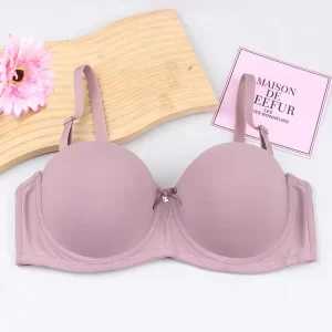 Push-Up Underwire Women’s Brassiere Convertible Straps Comfort Ladies Bras Solid Color Breathable Smooth Underwire Bra