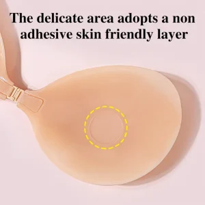 RB017 Waterproof Adhesive Silicone Invisible Strapless Push Up Bra Front Closure Pasties