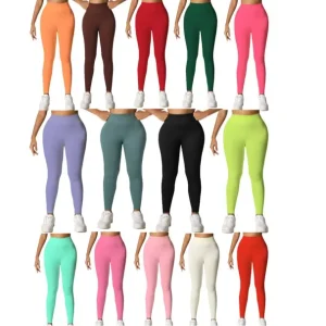 Ribbed Leggings Women Yoga Pants Seamless Scrunch Leggings Sports Tights Ribbed Gym Legging Workout Fitness Pants Female Leggins