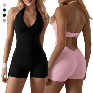 Romper for Women Bodysuit Women’s Gym Jumpsuit Sport Jumpsuit Women Ruffle Romper