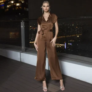 Rompers for Women Summer Jumpsuit Women’s Fashion Square Neck Wide Leg Pants Jumpsuits Rompers