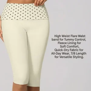 Ropa Deportiva Mujer Women’s Solid Fold High Waist Capri Leggings Yoga Fitness Workout Activewear Gy Clothes Summer