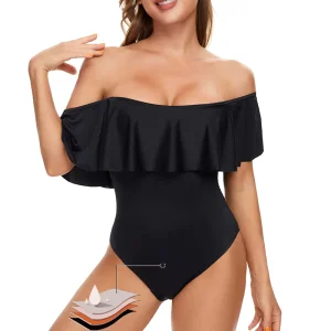Ruffle Strap Ladies Swimwear Women’s Period Swimsuits One Piece Menstrual Clothes Absorption Swim Wear for Summer