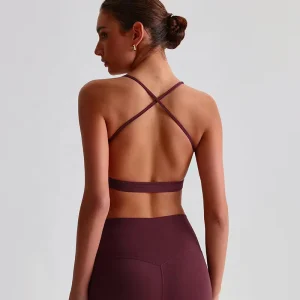 Running Beauty Back Cross Spaghetti Strap Ultra Soft Women Crop Top