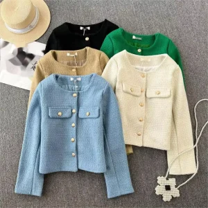S 2XL Autumn and Winter Women’s Fashion Short Celebrity Top Versatile Casual Coat