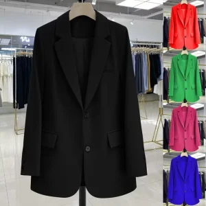 S 3XL New Red Suit Coat Women’s Korean Style Loose Single Breasted Blazers Office Female Temperament Blazers Jacket Outwear Tops