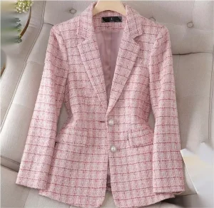 S 4XL Professional Women’s Long Sleeved Small Suit Formal Coat Work Clothes Blazer