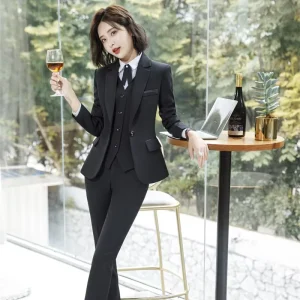 S-5XL Autumn and Winter Long Sleeved Professional Women’s Clothing Interview Sales Formal Work Clothes Suit
