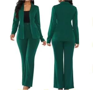 S XL Solid Color Suit Professional Dress Autumn and Winter Women’s Two Piece Set