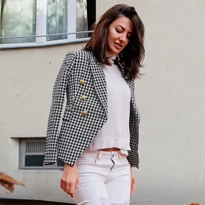 S XXL Chic and Elegant Woman Jacket Spring Autumn British Style Mid Length Blazer Coats Fashionable Women’s Clothing Blazers