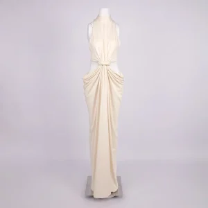 SB3725 New Style Women’s Sexy Sleeveless High Neck Floor Length Hollow Out Party Club Evening Casual Dress