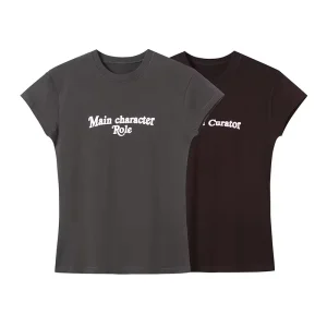 SHENZHU Women’s Clothing Spring New Arrival Fashionable Simple Versatile Round Neck Printed T Shirt 4174012 5643051 5643050