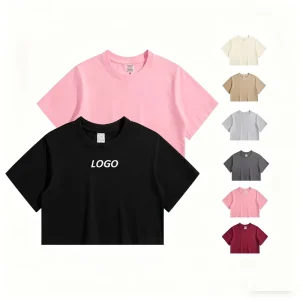 SKL High Quality Women’s T shirts Summer Girls Crop Top Custom Print Logo Cotton Sport Blank T Shirt Crop Top for Women