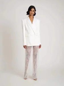 SR2463 High-end Luxury Fashion Solid Color Blazer Sequin Pants Women’s Clothing Elegant Casual 2 Pieces Set