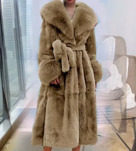 Sample Support Colorful Large Lapels 4XL Faux Fur Coats Fashion Women’s with Waist-Cinching Design Plain Dyed Outerwear