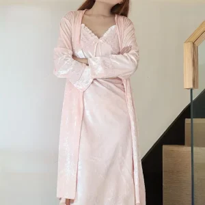 Satin Women’s Pajamas 2 Pieces Breathable Elastic Waist Casual Autumn Spring ODM Supply