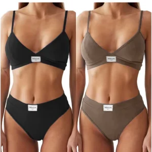 Seamless Bra Lingerie Set Push-Up Thongs Adjustable Straps Breathable Lightweight Sport Casual Women’s Underwear Lingerie Set
